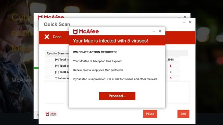 Beware of this McAfee Google Chrome pop-up scam